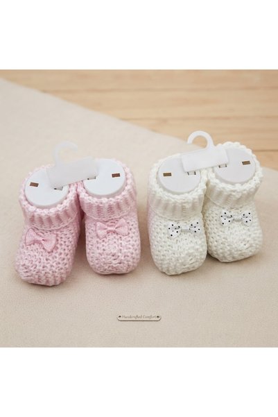 BİANCOFİGLİO Baby Booties Knitted 2 Pieces