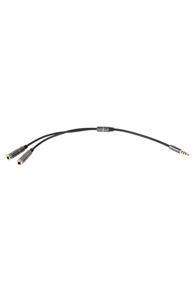 OEM Cablu adaptor Jack 3.5 mm cu 4 pini - 2x Jack 3.5 mm STEREO 20cm