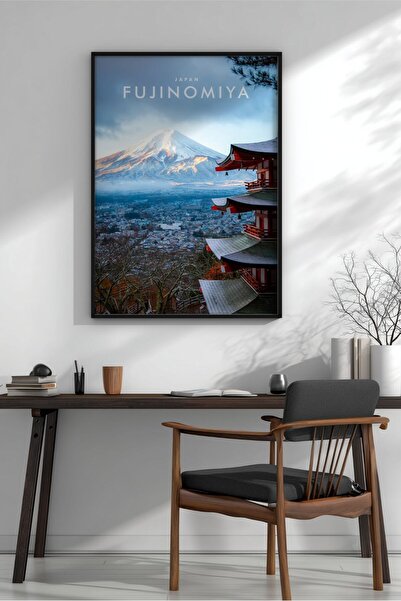 KEYFHOME Fujinomiya Cityscape înrămat MDF tablou poster decor de perete pentr...