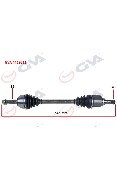 GVA Komple Aks Sol Dacia DOKKER 1.5 DCI 2012 648MM