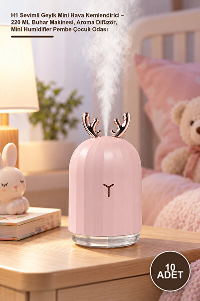 Yenilig 10-pack h1 cute deer mini air humidifier – 220 ml vaporizer, aroma di...