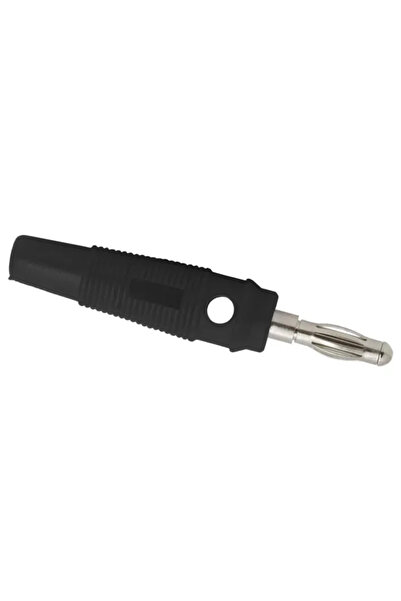 OEM Mufa banana 4mm tata cauciucata neagra pentru cablu 3mm