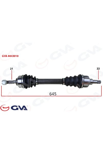GVA Komple Aks Sol Peugeot 206 1.4-1.6 TU5 1998-2006 645MM