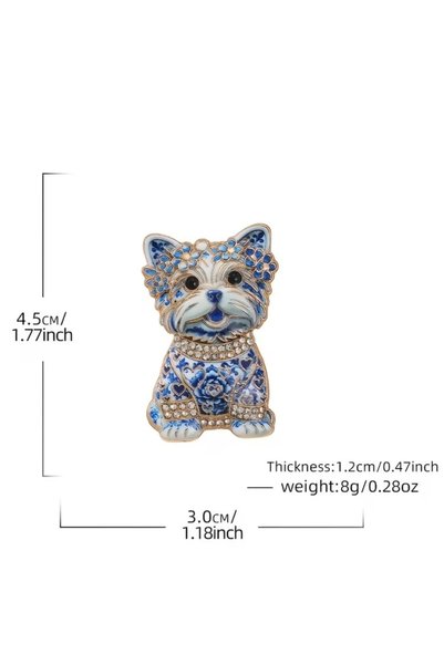LWP Shop Pandanus Blue Blanc Köpek Broş