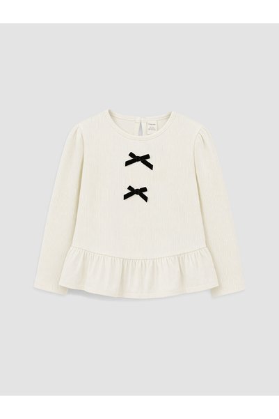 LC Waikiki تي شيرت LCW Kids Ecru Waffle ذو الأكمام الطويلة القياسية والعادية ...