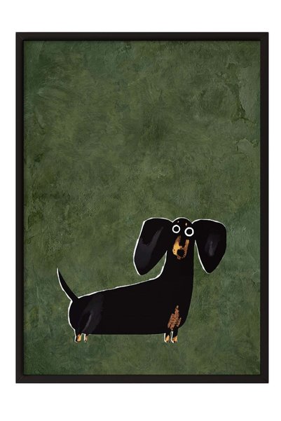Postifull Poster cu ilustrație reprezentând un câine – Tablou cu ramă neagră ...