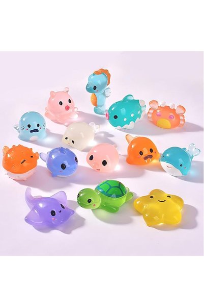 Andanna 14pcs Mini Ocean Resin Animals Tiny Sea Animals Figurines Marine Mini...