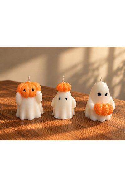 Balkabaklı Mini Hayalet Mum