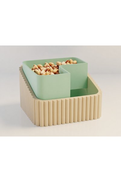 Bezos 3D Printed Peanut Bowl - Dual Chamber Shell Separator Presentation Bowl...