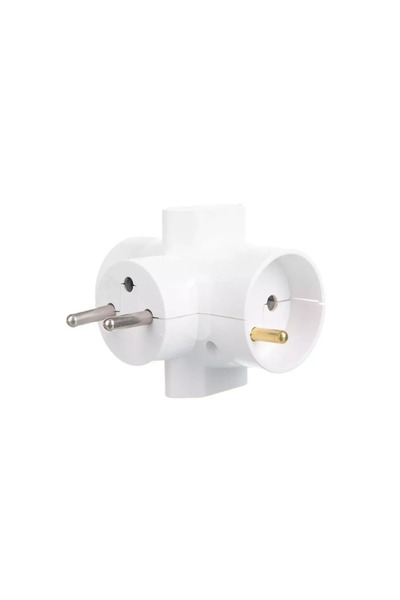 OEM Conector splitter alimentare AC, tip 2P 2P+PE, alb, TIMEX-ELEKTRO R-46