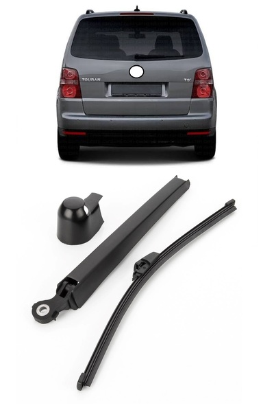 cme parts Vw Volkswagen Touran 2003-2010 Uyumlu Arka Cam Silecek Kolu Ve Süpürgesi Kapak Takım 1T0955707C