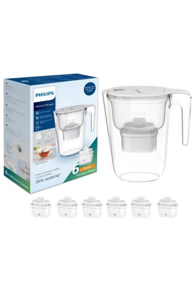 Philips Micro X-Clean AWP2933WHT6/58 Cană filtru de apă 2.6l + 6 filtre Alb
