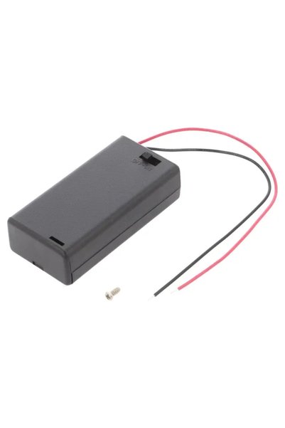 OEM Suport baterii 2x AA R6 cu cabluri si comutator COMF SBH-321-3AS