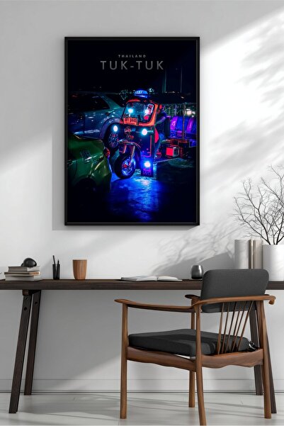 KEYFHOME Bangkok Tuk Tuk Strada Încadrat MDF Tablou Poster Living Wall Decor ...