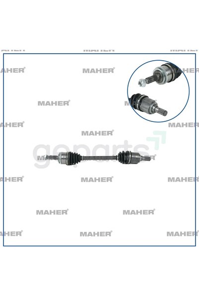 MAHER Aks Komple Ön 1-10 2008-2013 Sol 1.1 12V Absli 48 Diş M - T 624MM