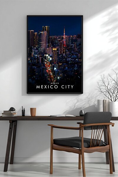 KEYFHOME Mexican Nocturne Silueta Nr. 3 Tablou MDF înrămat Poster Living Room...