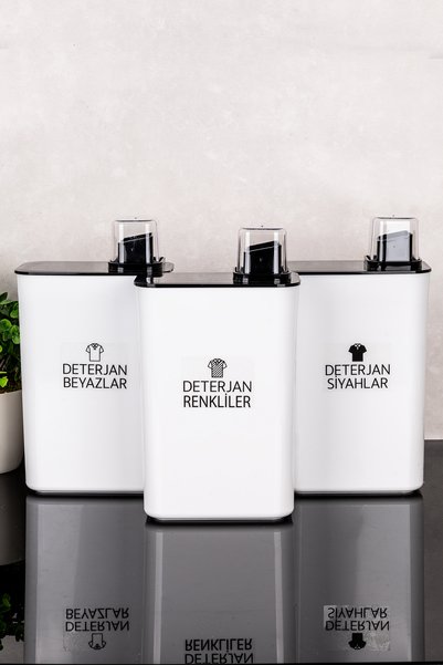 dnshome 3'lü Beyaz 3000 ml Kendinden Ölçekli Model Renkliler Beyazlar Siyahla...