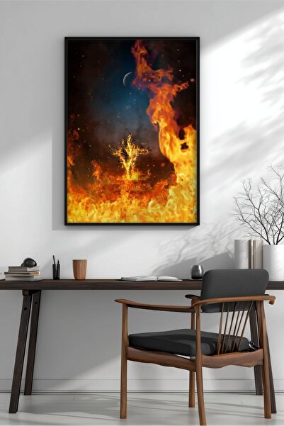 KEYFHOME Arborele care arde Cadru fantastic MDF Tablou Poster Living Decor de...