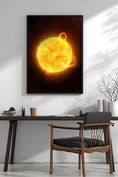 KEYFHOME Galerie de tablouri MDF cu rama Sun Star Space No 2, decor de perete...