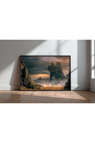 KEYFHOME Colossus Fantastic Science Fiction Art MDF Tablou cu rama Poster Liv...