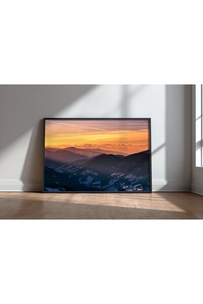 KEYFHOME Nuanțe de aur Peisaj natural înrămat MDF Tablou Poster Living Decor ...