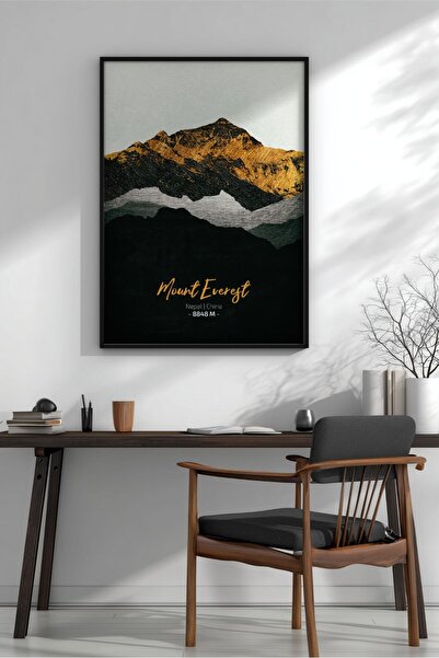 KEYFHOME Planina Everest Minimalistički planinski uokviren MDF poster za deko...