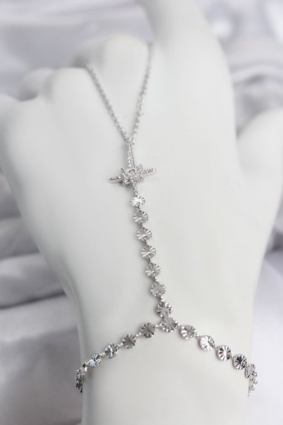 Toptan Bulurum Silver Color Brass Pole Star Zircon Stone Shahmeran