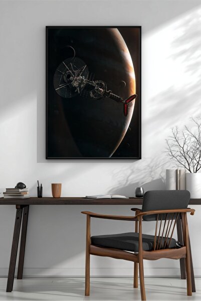 KEYFHOME Balios at Jupiter Science Fiction Space MDF cu ramă Tablou Poster Li...