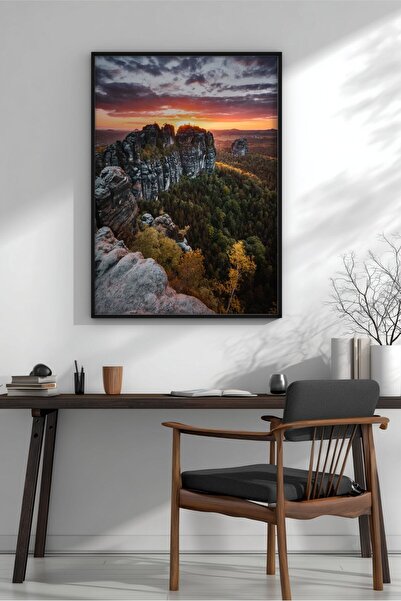 KEYFHOME Saxonia Elveția Peisaj Natural Nr. 4 Tablou MDF înrămat Poster Livin...