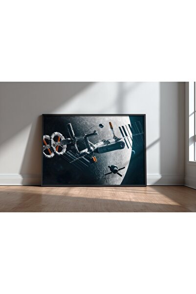 KEYFHOME Gateway to Moon Science Fiction Space MDF cu ramă Tablou Poster Livi...