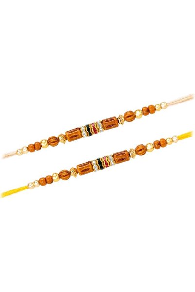 Aheli Rakhshabandhan Thread Rakhi for Brother Bhaiya Beads Studded Combo Set ...