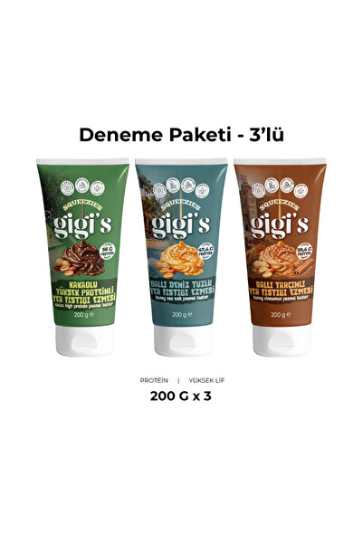 Gigis Food Gigi's Tüp Yer Fıstığı Ezmeleri Deneme Paketi - 3'lü