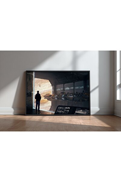 KEYFHOME Jupiter Free Port Science Fiction Space MDF cu ramă Tablou Poster Li...