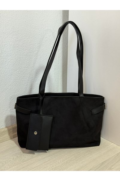 ZEYS Stylish Suede Women's Shoulder Bag with Belt Detail and Wallet Accessory