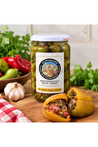 Genel Markalar El Yapımı Doğal Dolma Biber Turşusu 0.5 LT - Karışık Sebze Dol...