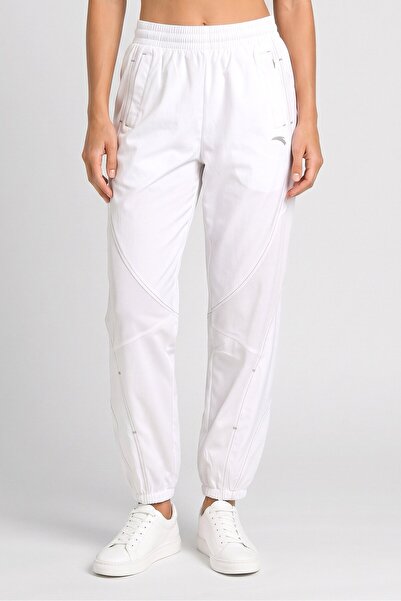 Anta Women Sportswear Fit Drawstring Training Track Pants, White