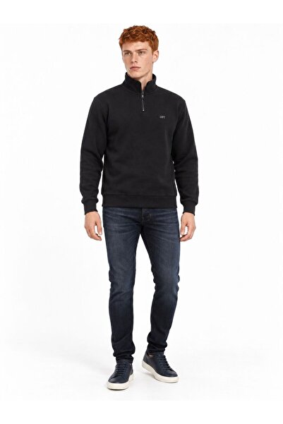 Loft Rıcardo Erkek Mavi Siyah Dar Paça Düşük Bel Slim Fit Jean Pantolon
