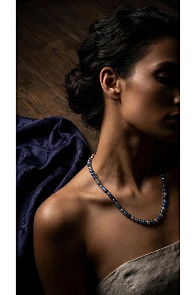 ZEY Special Design Blue Natural Stone Adjustable Steel Tip Women's Necklace