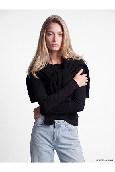 LC Waikiki Nevavm with Difference Lcw Everyday Black Camisole Plain Super Ski...