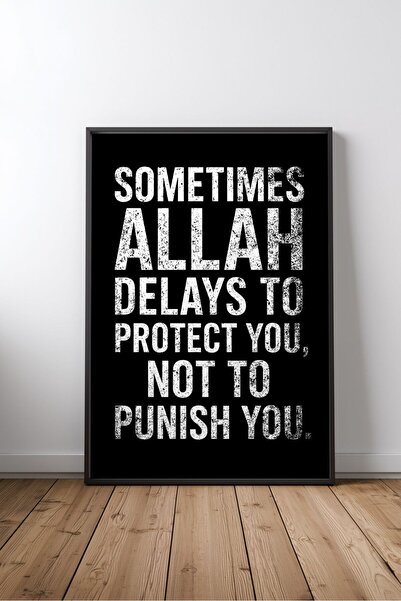 KEYFHOME Islamic verse typography no 3 framed mdf table poster living room wa...