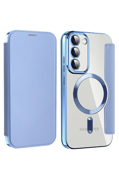 XGSM Husă tip carte pentru Samsung Galaxy S23, Portofel, MagSafe, Albastru