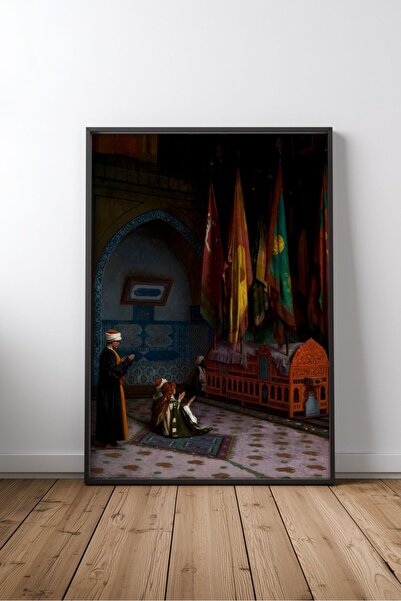 KEYFHOME Islamic Hat Art No 292 Tablou MDF înrămat Poster Living Wall Decor C...