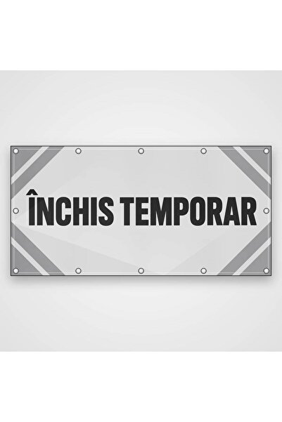 ShopPrint Banner Închis temporar – anunț informativ, 100x50 cm, frontlit cu t...