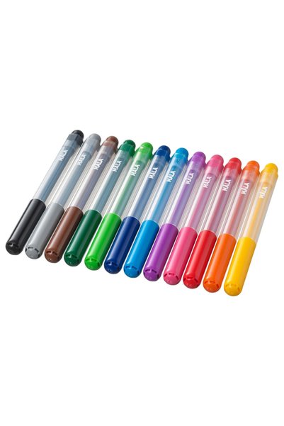 IKEA 2 Pack Måla Felt-Tip Pen Set, Assorted Colors, 12+12 Pieces