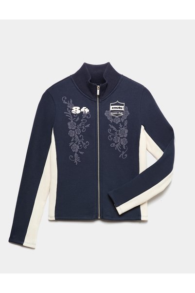 Marks & Spencer Nakışlı Dik Yaka Fermuarlı Sweatshirt