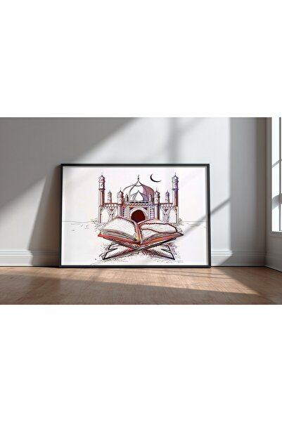 KEYFHOME Peisaj Islamic Nr. 9 Tablou MDF înrămat Poster pentru decor de peret...