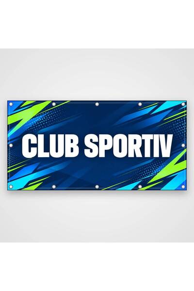 ShopPrint Banner Club sportiv – energie și mișcare, 150x75 cm, frontlit cu ti...