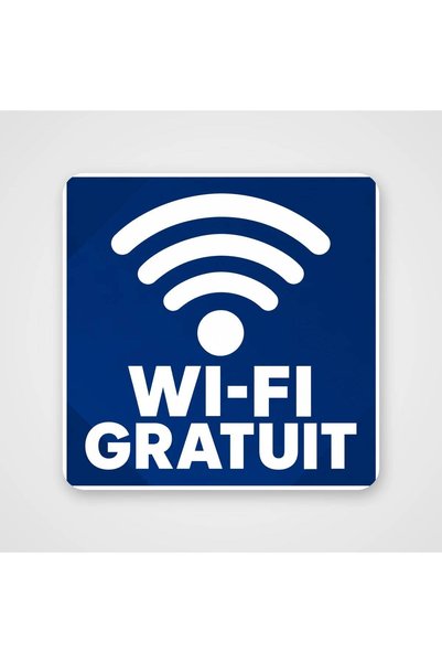 ShopPrint Autocolant Wi-Fi pentru clienți – simbol wireless, 15x15 cm, folie ...