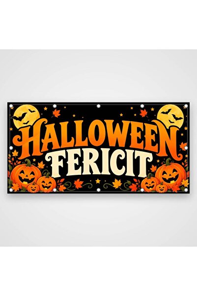 ShopPrint Banner Happy Halloween – dovleci prietenoși, 150x75 cm, frontlit cu...