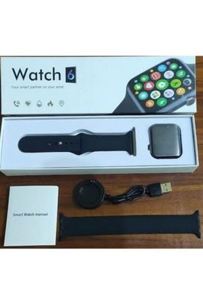 Wavetech ساعة ذكية مع ميزة الاتصال عبر البلوتوث ووظائف صحية متعددة - باللون الأسود